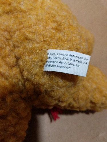 1987 Baby Fozzie Bear Muppet Babies Plush Toy Jim Henson 8 inch - Picture 4 of 5