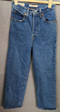 Levi's Blue Jeans Women's 24 Ribcage Straight Leg Great Condition