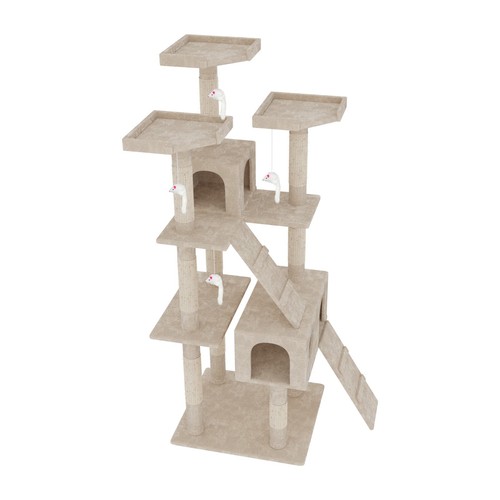 Tiragraffi albero gatto graffiatoio cuccia giocattolo animali giochi H 170 cm - Foto 3 di 10