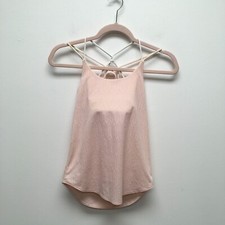 Ivivva Girls Lululemon Pink Chevron Move With Heart Strappy Workout Tank Top 10