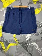 Nike Vintage Beach Shorts With Pockets Blue Big Swoosh Mens Size XL ig93
