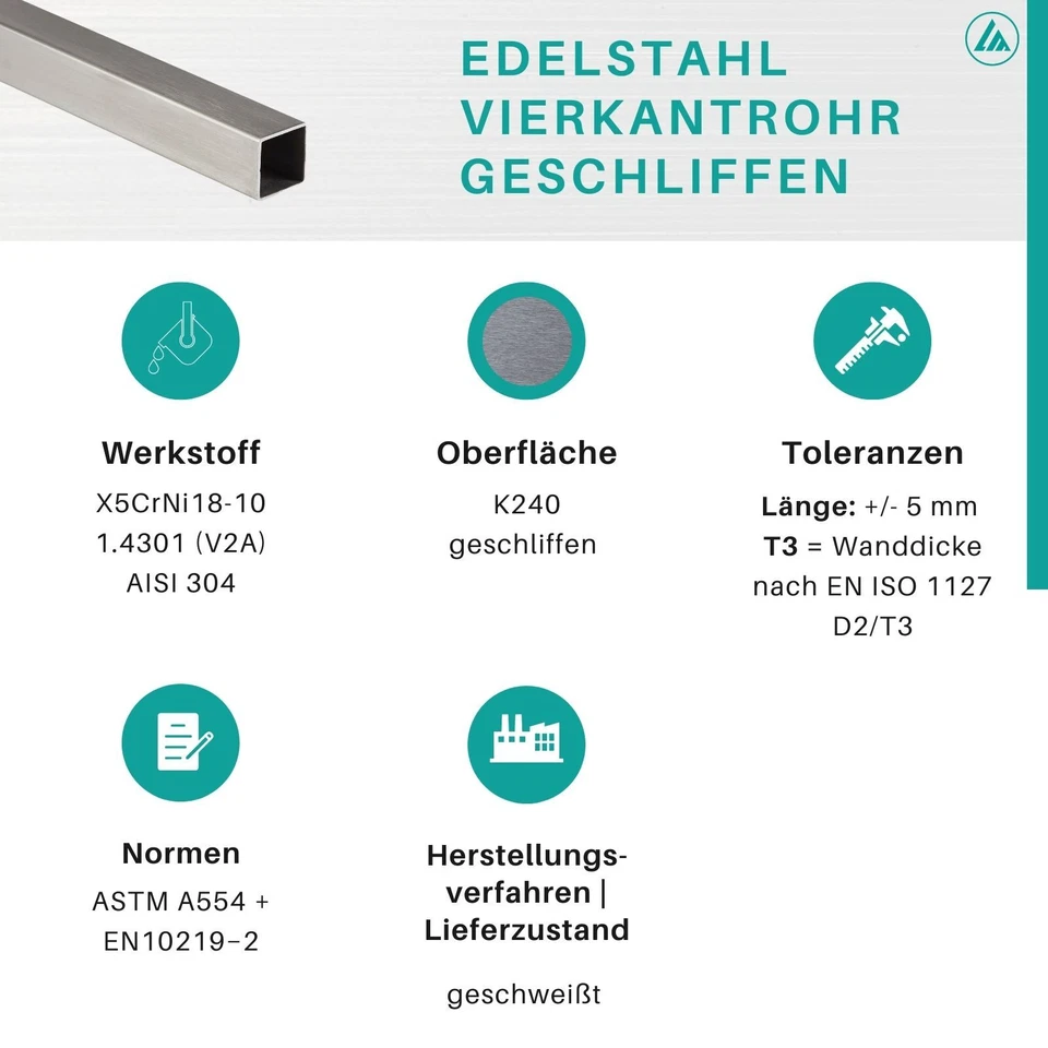 Acier Inox Tube Carré Balustrade V2A Coupé À L'Usine Poteau - Photo 2/4