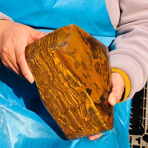 9,92 libbre occhio di tigre naturale pietra grezza grezza esemplare roccia Madagascar smalto 110 - Foto 12 di 18
