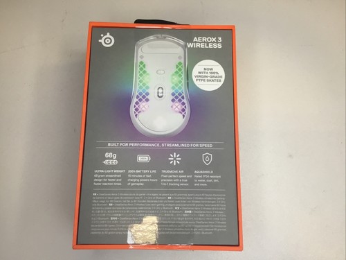 SteelSeries Aerox 3 Wireless Lightweight Gaming Mouse - Snow White - Brand New - Picture 2 of 5