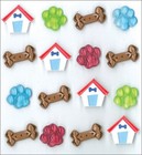 Jolee's Boutique Paw Prints And Bones Cabochons Dimensional Stickers - 16 pcs