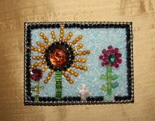 Flower Garden Beaded Belt Buckle