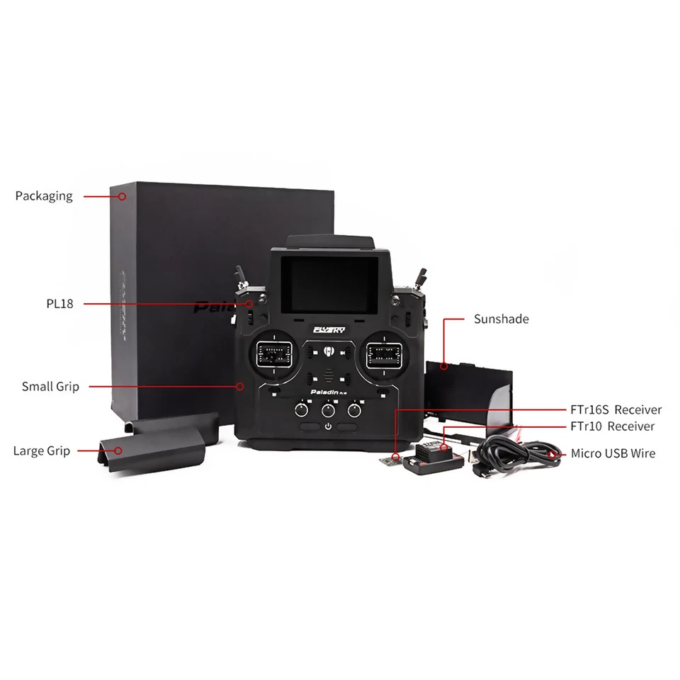 Flysky Paladin PL18 2.4G 18CH Radio Transmitter FTr10 FTr16S Receiver f/RC Drone - Image 2 of 4