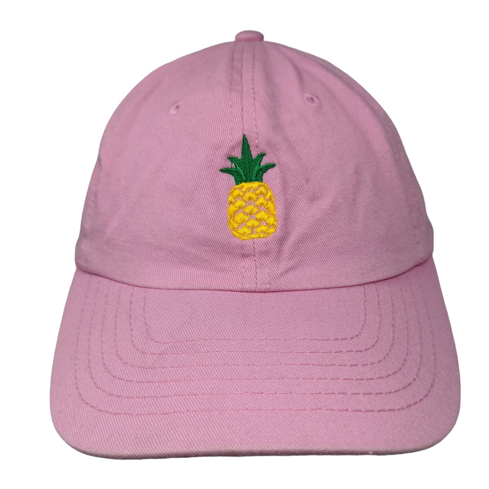 Pineapple Slideback Hat Pink One Size Embroidered… - image 1
