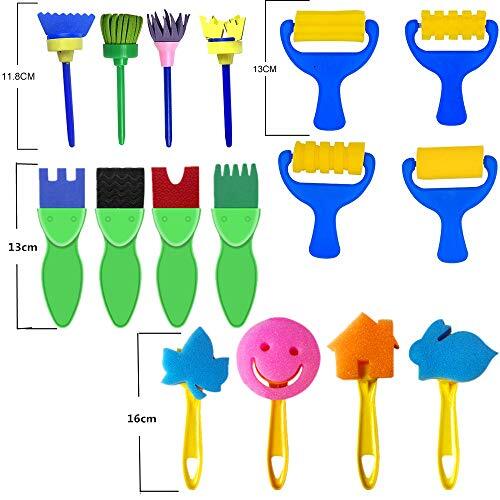 40PCS Kids Paint Brushes Kit, Washable Painting Brushes Set for