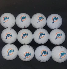 12 Vintage Pinnacle Callaway Miami Dolphins Sport Logo Used Golf Balls - As Show