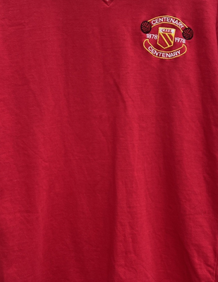 Maillot Vintage Manchester United 1978 - Centenaire - Toffs - Taille S - Occasion En Excellent état - Parfait Pour Collectionneurs !