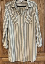 Pink Rose Womens Long Sleeve Tan,Black White Dress L Collared