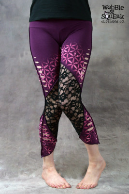 FLOWER OF LIFE Pixie Leggings Hippy Mandala Goa Sacred Geometry One Size