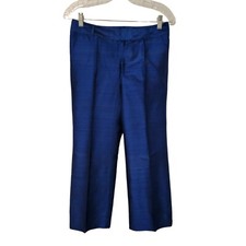 Vintage LAUREN RALPH LAUREN Pants Green Label Bright Blue 100 Silk Sz 2 NWOT