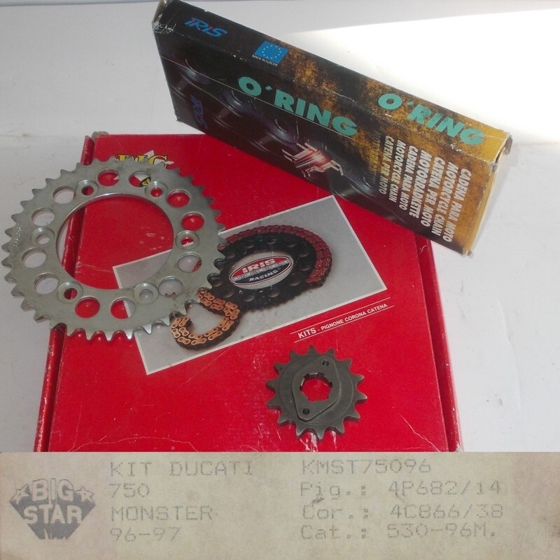 Bigstar Iris kmst 75096 kit catena corona pignone chain crown ducati 750 monster
