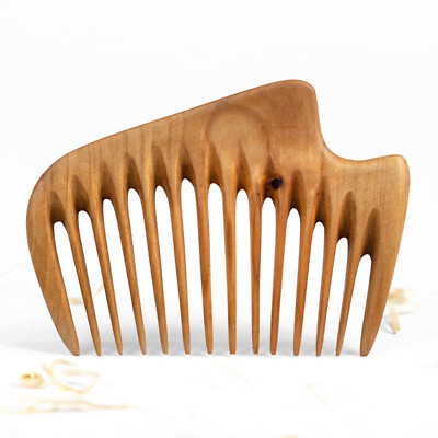Wooden Beard Comb, Custom Gift for Men, Personalized Gifts for Him, Wave Pear