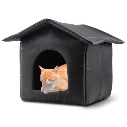 Feral Cats Houses for Winter Outdoor Cats Insulated Warm Waterproof Black  Feral | eBay
