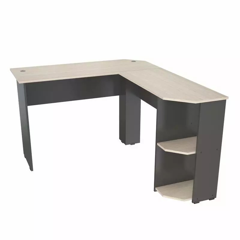 Inval l shaped computer desk outlet