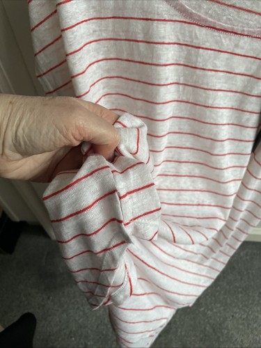 TAHARI 100% LINEN LADIES TOP STRIPED PATTERN BNWT SLEEVELESS RED AND WHITE - Picture 4 of 9