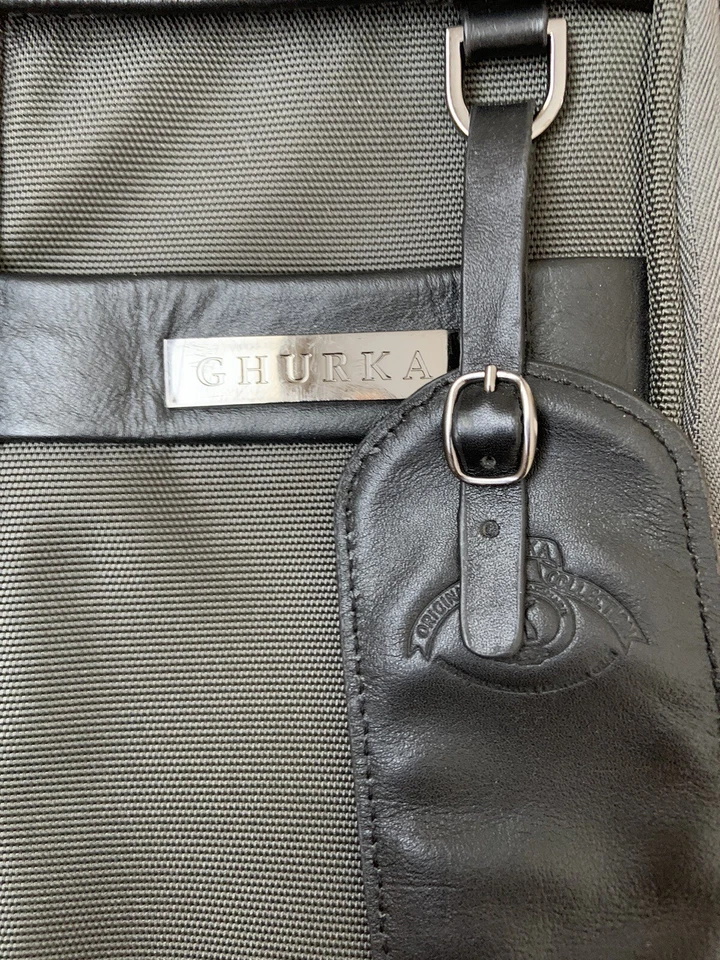 Bolso Ghurka Vintage Valise Nº 705 Equipaje con Ruedas Lona Marrón Oscuro Maleta Foto 3 de 4