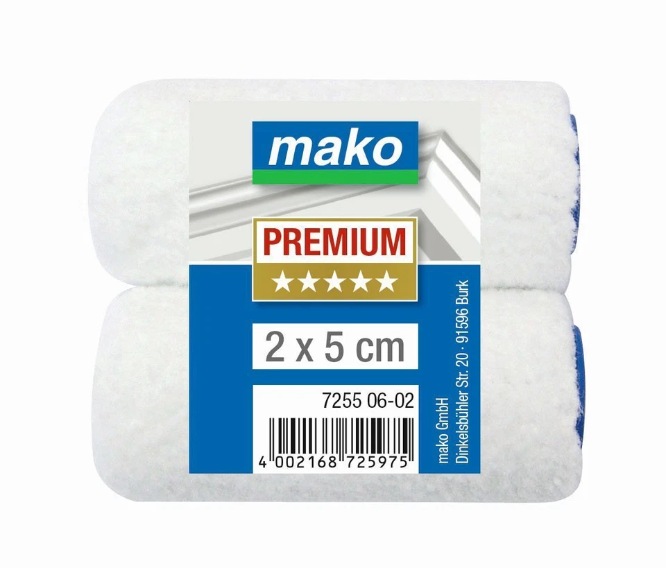 MAKO GMBH Lackwalzen Lackierwalze Lackroller PREMIUM Textilfaser mako-tex plus 5cm breit