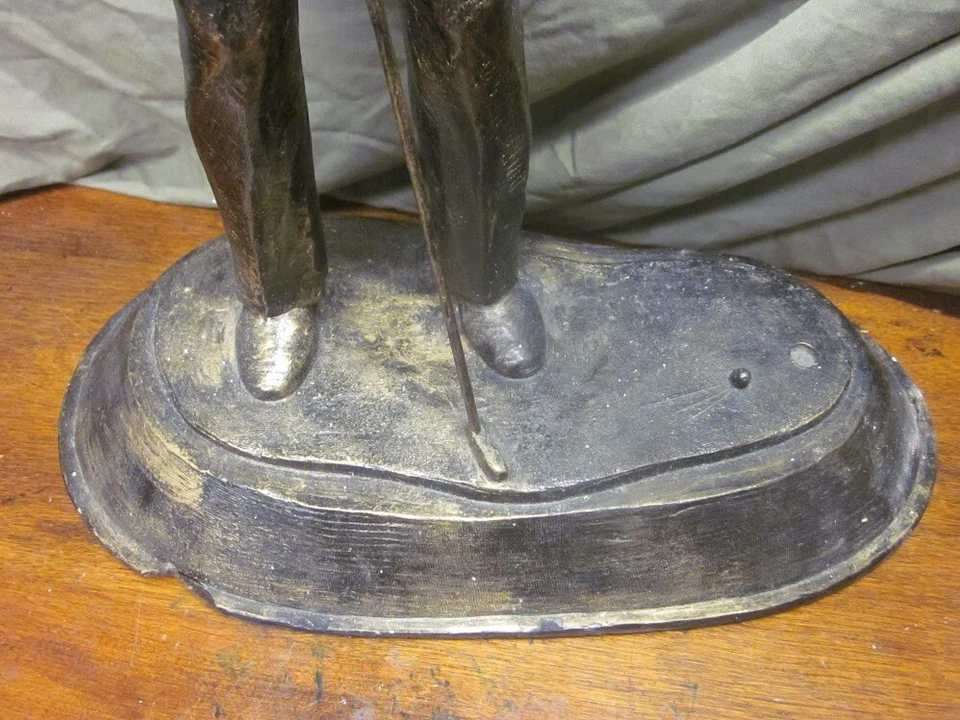 Estatua escultura vintage 1991 West Art bronce golfista poniendo 16" - única en su clase Foto 2 de 4
