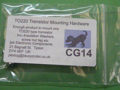 Montagesatz TO220 Glimmer Isolierscheibe Muttern Schrauben zum Trennen von Transistoren etc.