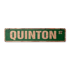 QUINTON Vintage Street Sign Childrens Name Room Metal Sign
