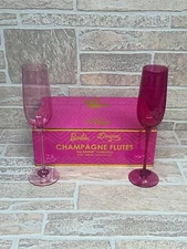 Collection-Barbie x Dragon Glassware Champagne Flutes Pink And Magenta Set Of 2