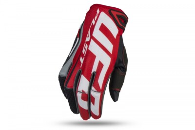 Paar Handschuhe Mann UFO Blaze Rot Red MX Gloves Moto-Cross Enduro MTB
