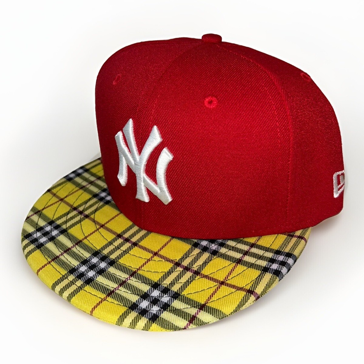 New York Yankees BB Plaid Tartan Check Brim 9FIFTY New Era SnapBack Red  Maryland