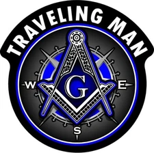 ProSticker 121V (One) Masonic "Traveling Man" Freemason Compass Square Decal