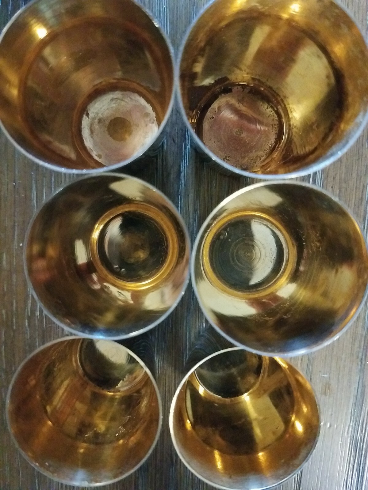 Nesting Chrome Vintage Metal Shot Glasses Set Of 6 eBay