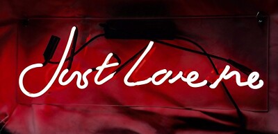 20''x8'' Just Love Me Acrylic Neon Sign Light Lamp Display Handmade Decor QL