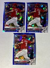 2021 Bowman Chrome Sapphire Hunter Greene Base Lot (3 Card) BCP-127 Reds