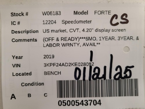 Used Speedometer Gauge fits: 2019 Kia Forte US market CVT 4.20'' display screen - Picture 4 of 24