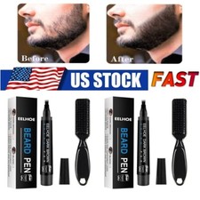 Waterproof Beard Pencil Filler Hair Grower Long Last Moustache Eyebrow Brush Pen