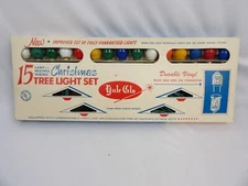 Vintage Yule Glo 15 Lamp Christmas Tree Light Set Large 3" Bulbs ~ USA