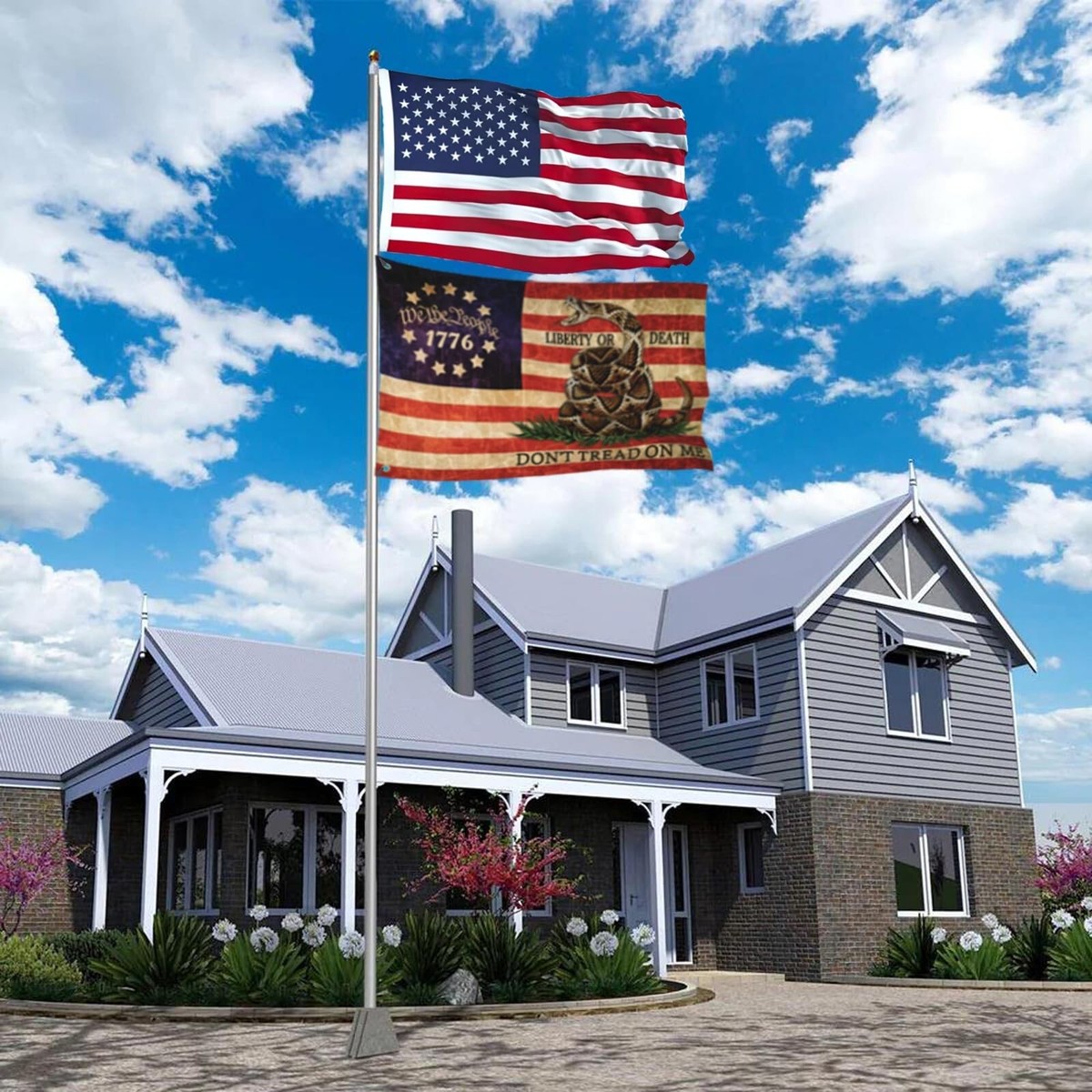 Trade Winds Don't Tread On Me Flag – 3x5 Ft, 1776 Retro American Banner, 100D Polyester