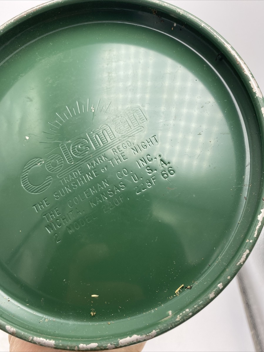 COLEMAN MODEL 220F 228F 1966 GREEN DOUBLE MANTEL LANTERN