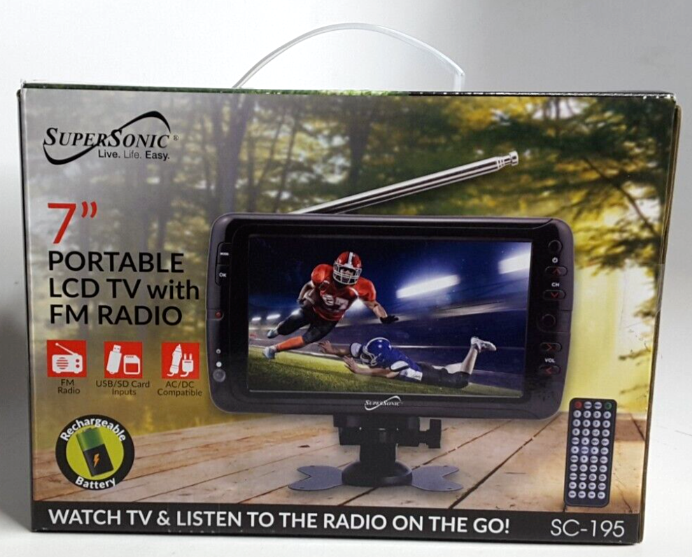Supersonic 7" Portable Digital TV / USB & SD, 12 Volt AC/DC For RVs SC