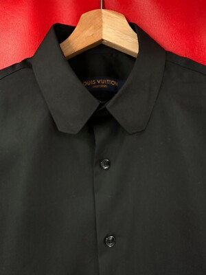 Louis Vuitton Uniforms Mens Black Cotton Collared DNA Dress Louis Vuitton Uniforms Mens Black Cotton Collared DNA Dress