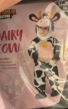NEW Spooktacular Creations Dairy Cow Padded Outfit 12-18 Months Black White