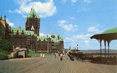 Postcard Dufferin Terrace and the Chateau Frontenac Promenade Quebec Canada