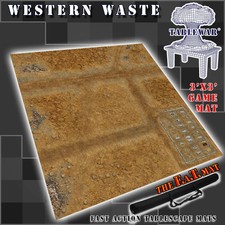 3x3 'Western Waste' F.A.T. Mat Battle Gaming Mat Tablewar Neoprene