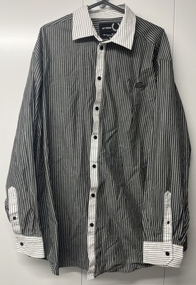 Fred Perry x RAF Simons formelles gestreiftes Hemd Herren Medium Baumwolle