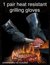 1 Pair Heat Resistant Insulated Grilling Gloves 250°C/482°F Protect Hands/wrists