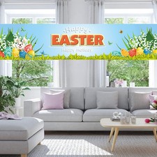 1Pc Easter Banner Decorative Festival Background Banner Party Backdrop Decor