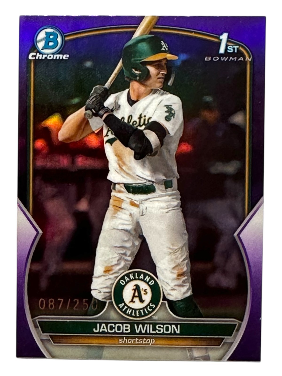 2023 Bowman Chrome Jacob Wilson 1st Purple Refractor /250 