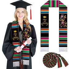 Mexican Graduation Stole Set Class of 2026 Sash Trio Accessories 2 Pcs